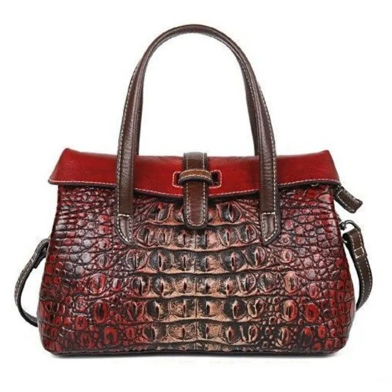 AlliLuxe Exotic Zipper Tote Shoulder Bag