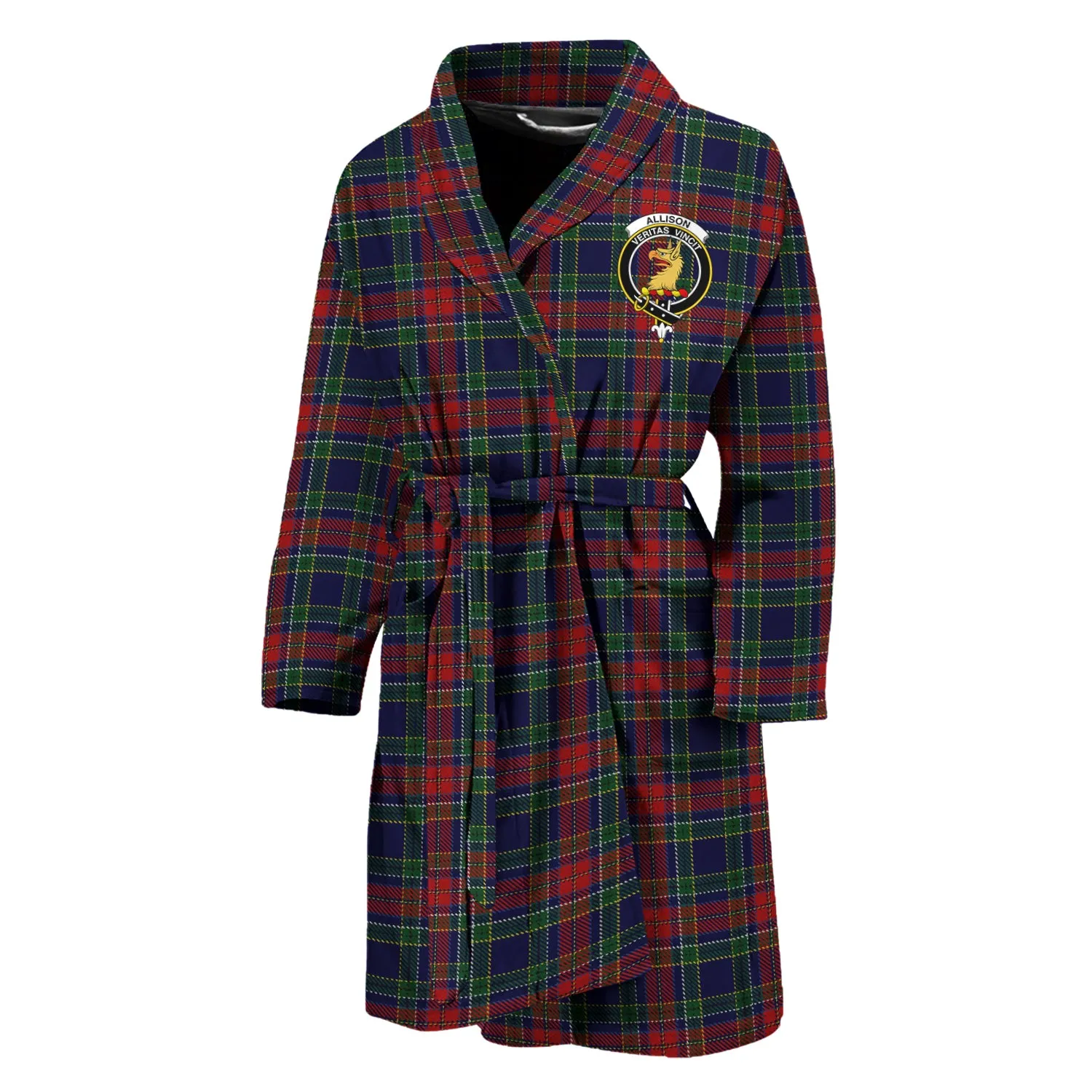 Allison Red Tartan Bathrobe with Family Crest