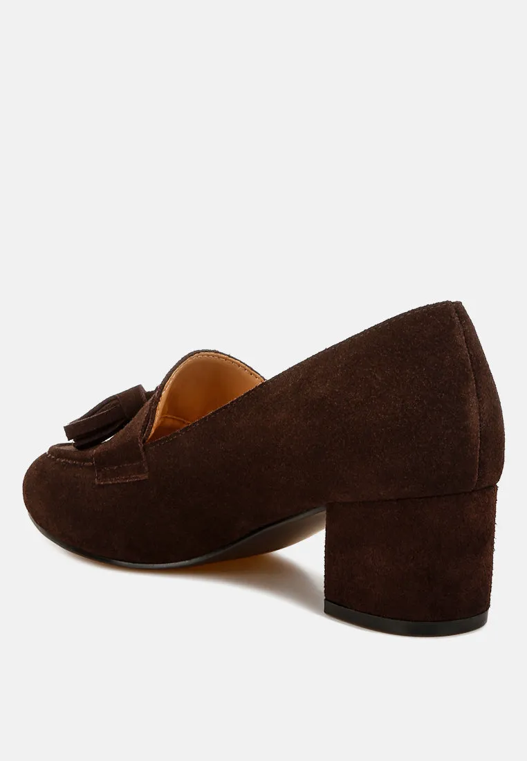 Aloha Tassels Detail Suede Loafers