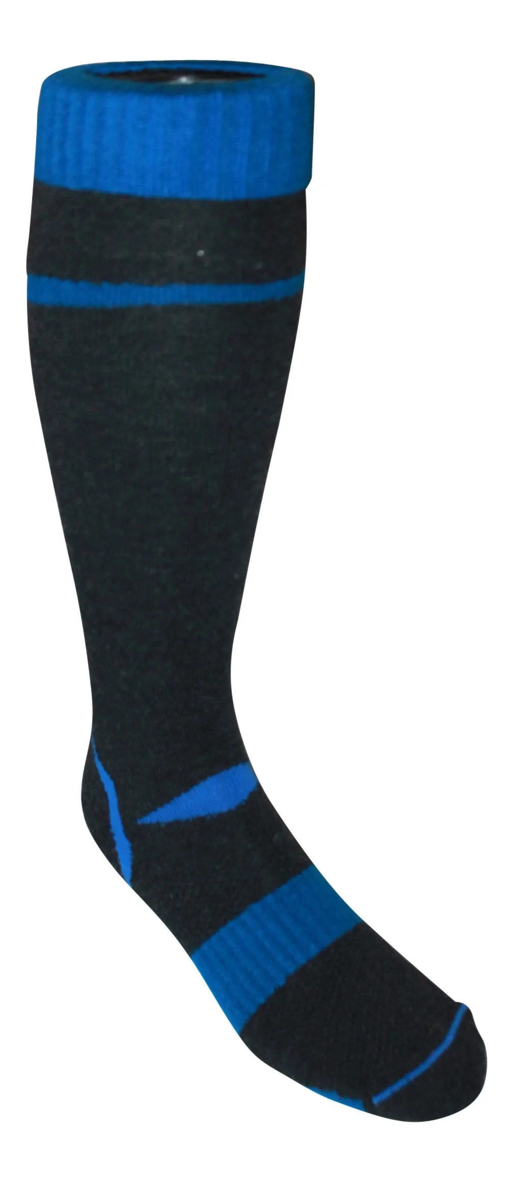 Alpaca Ski Socks - Burke Charcoal and Royal Blue