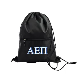 Alpha Epsilon Pi Fraternity Drawstring Backpack, Black