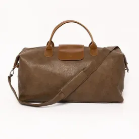 Alpha Leather Duffle Bag - Chocolate Brown