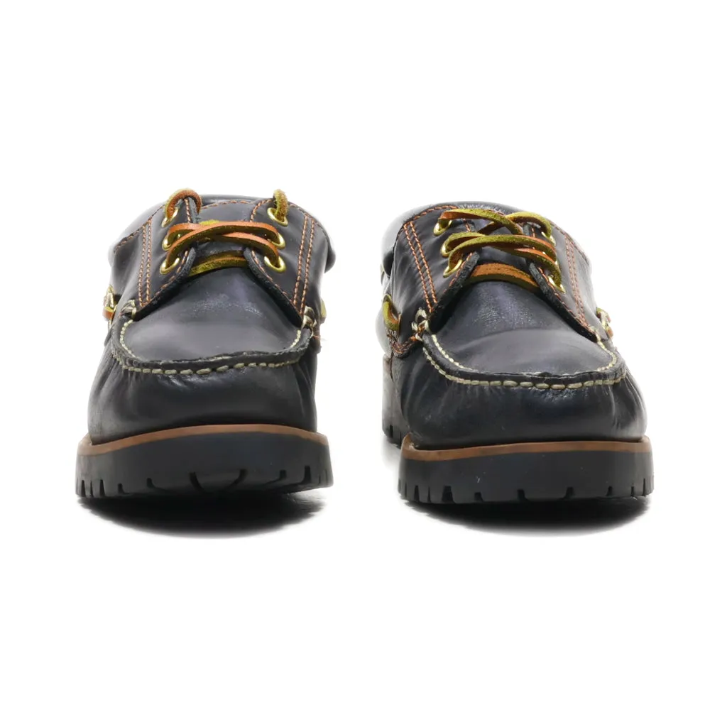 Am Shoe Company Boat Shoes Leather Black Colour For Men