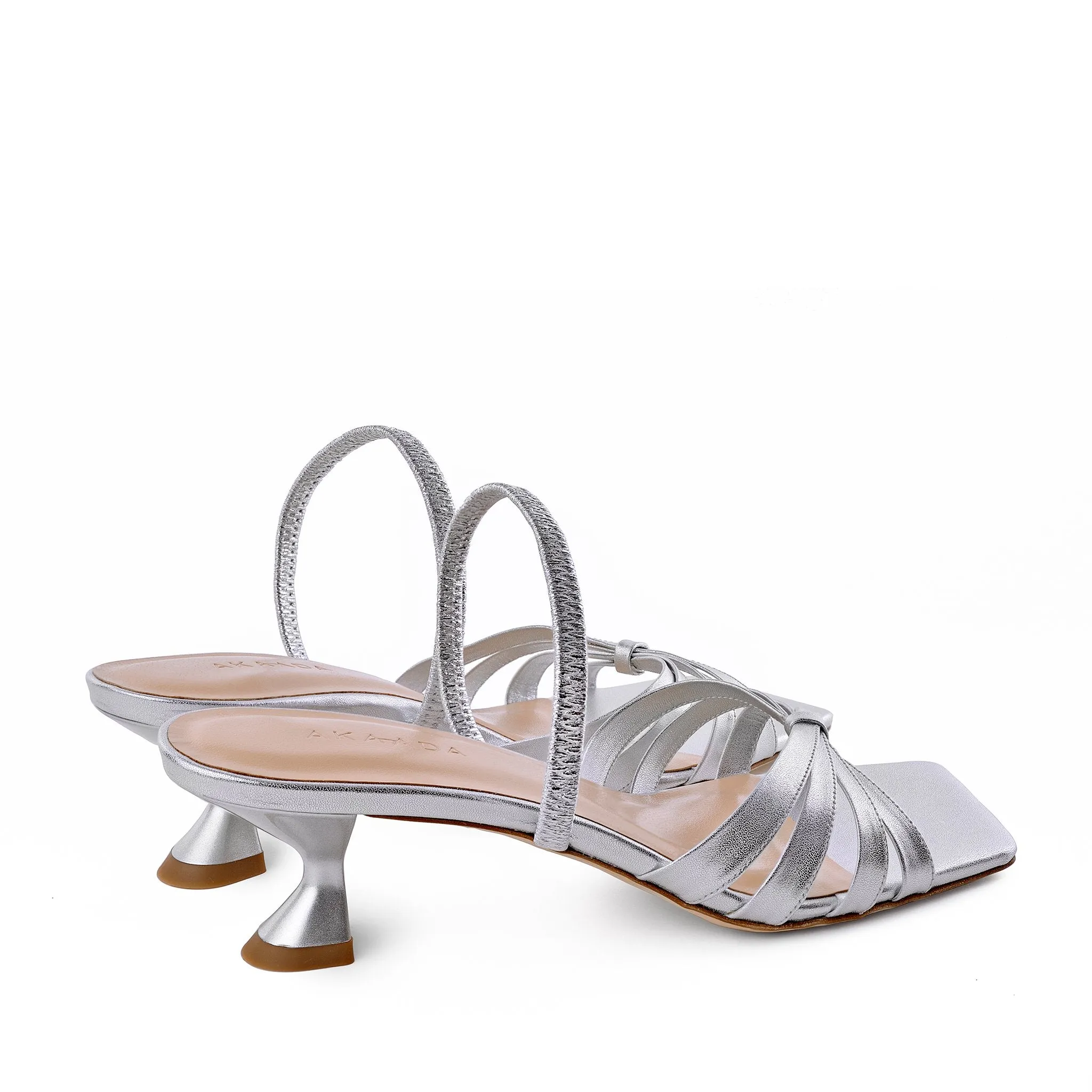 Amaya Silver Metallic Leather Sandals