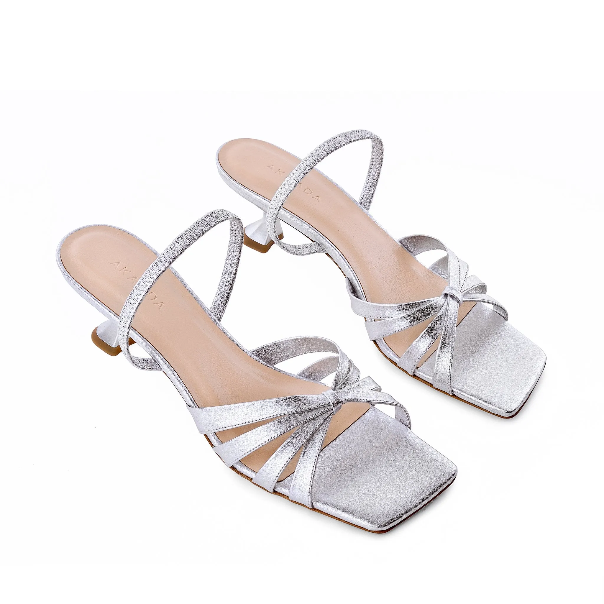 Amaya Silver Metallic Leather Sandals