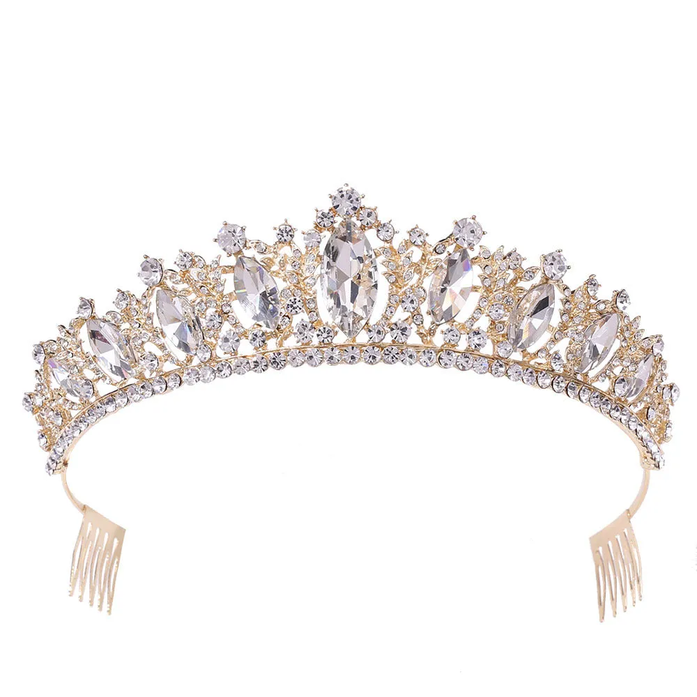 American bridal crown tiara alloy diamond crown wedding accessories hair comb wedding gift