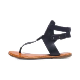 American Eagle Flat Sandals Leather Black Colour For Women