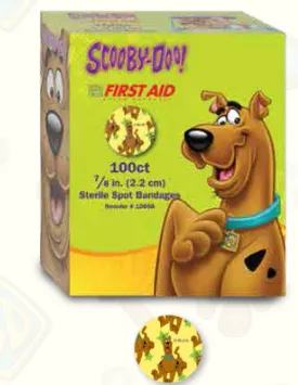 American® White Cross Stat Strip® Scooby-Doo Adhesive Spot Bandage, 7/8-Inch Diameter