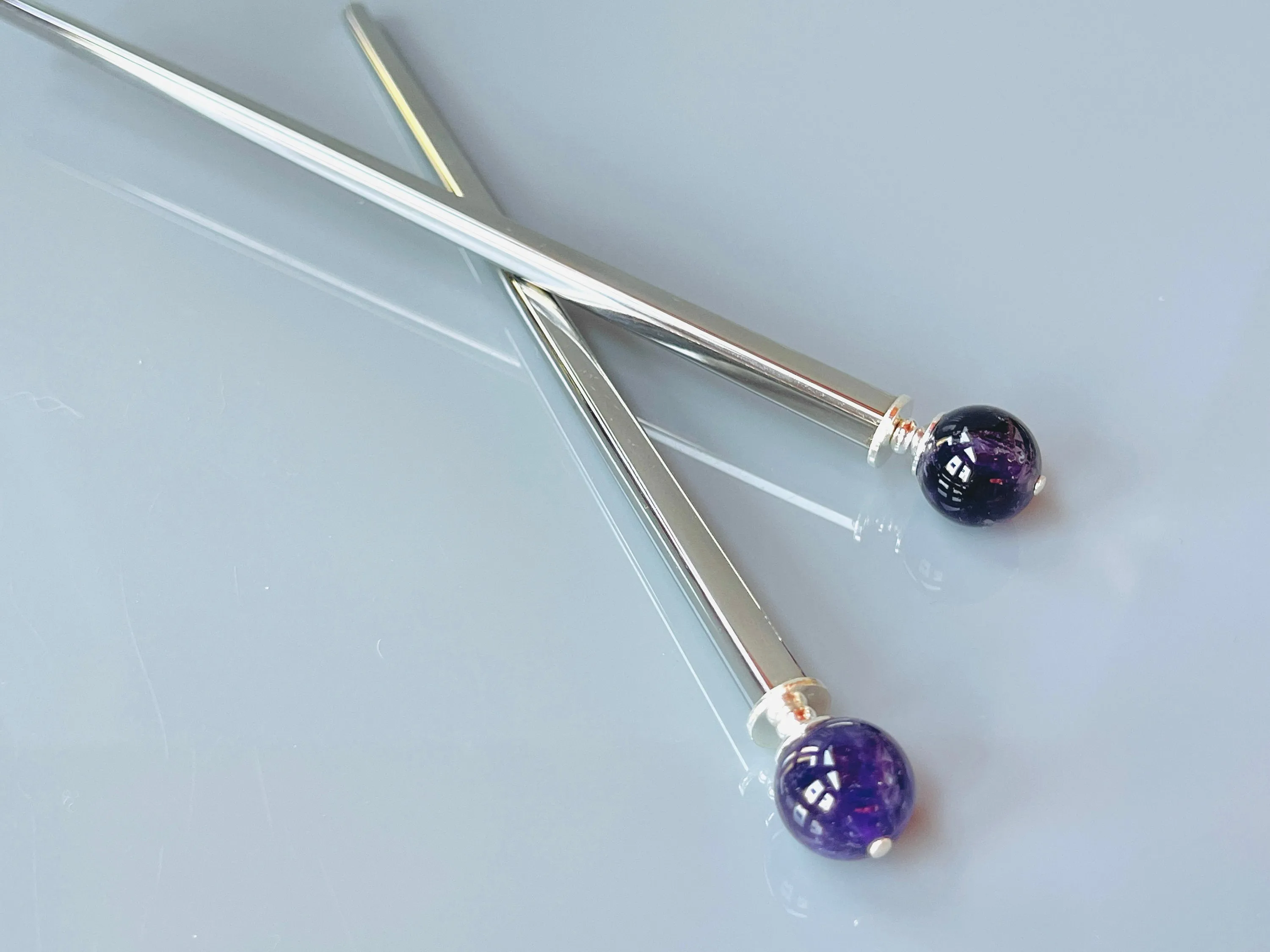 Amethyst Hair Sticks