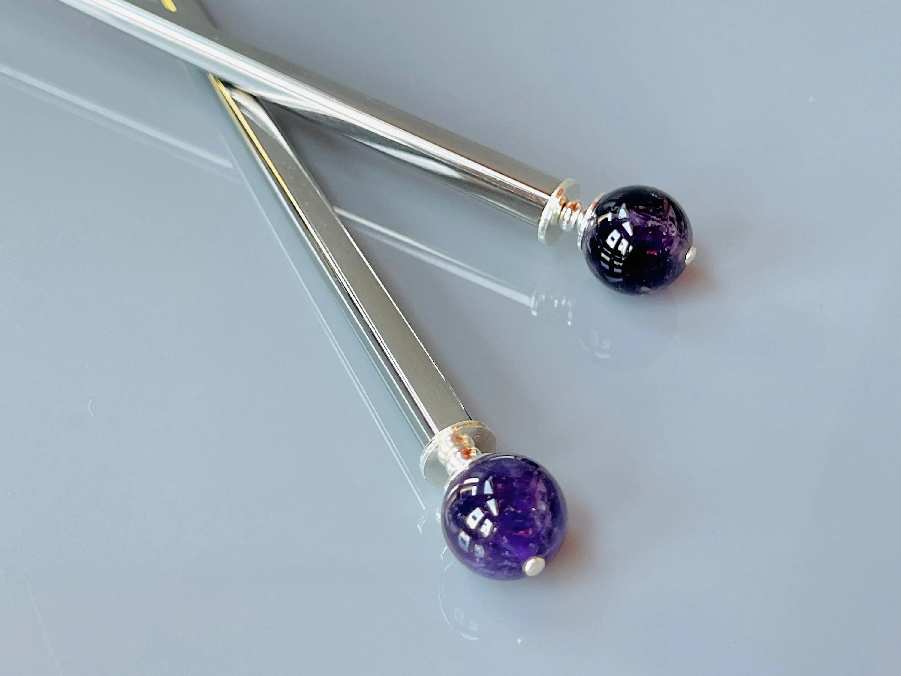 Amethyst Hair Sticks