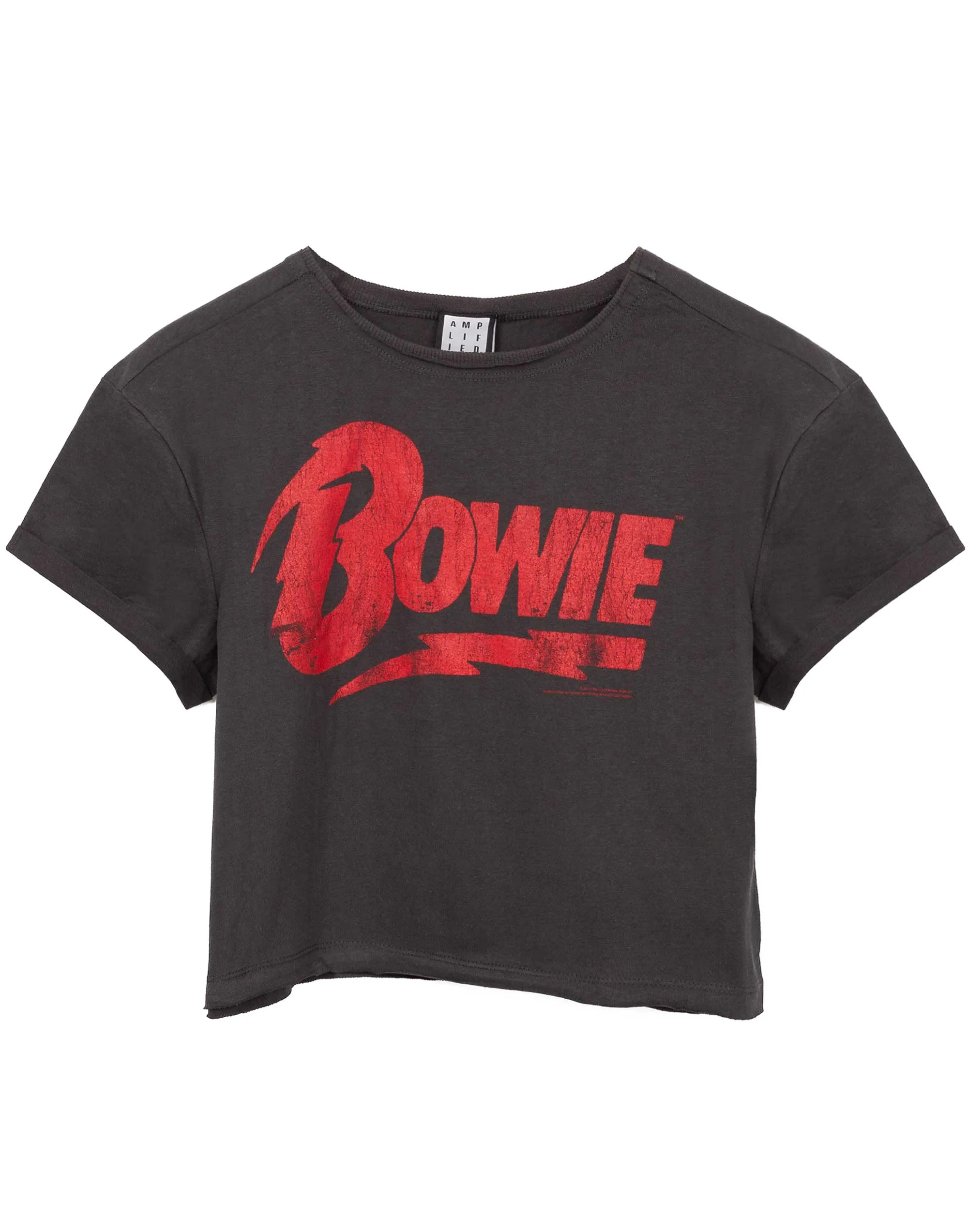 Amplified David Bowie Logo Womens Cropped T-Shirt