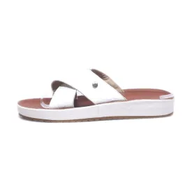 Ana Mario Flat Sandals Leather White Colour For Women