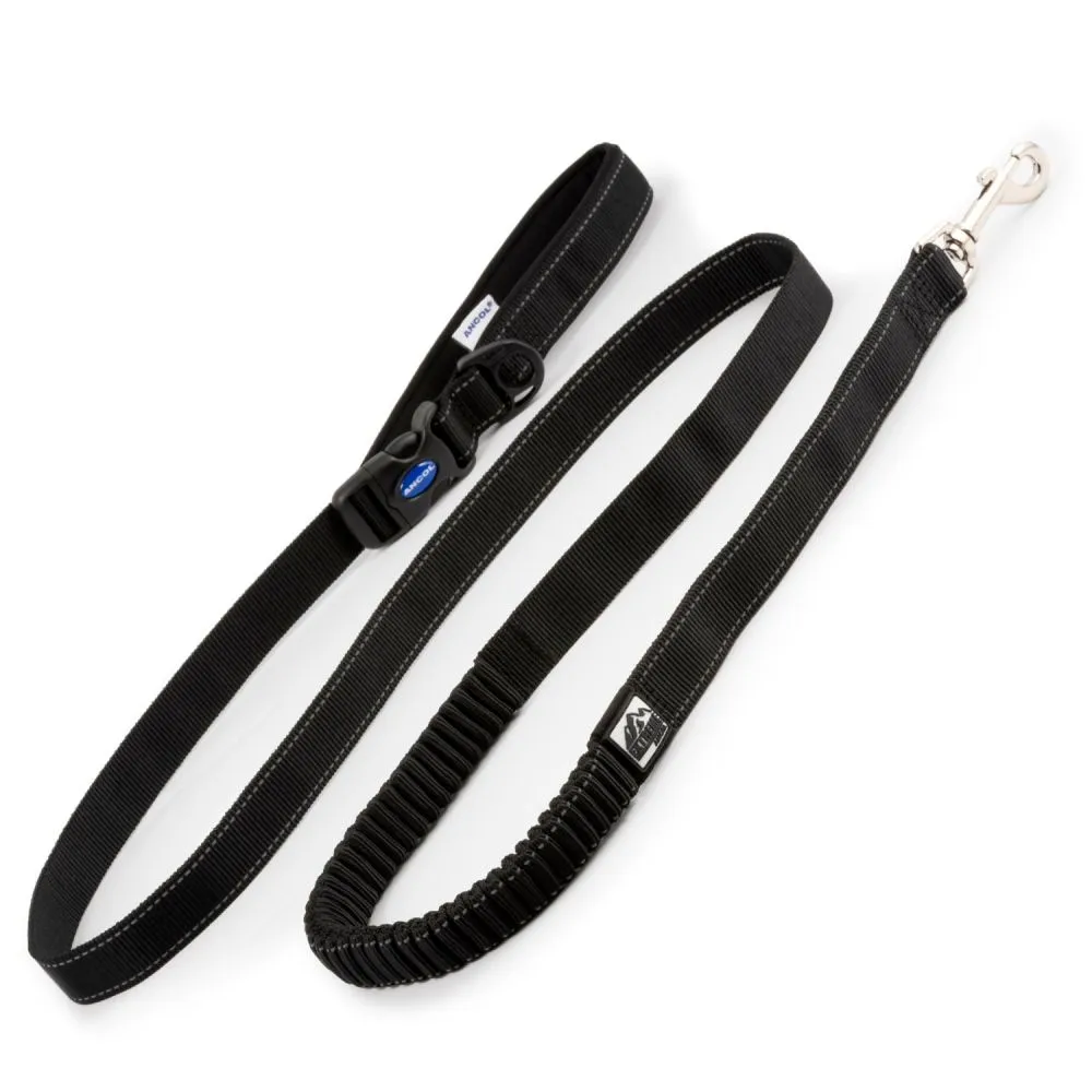 Ancol Extreme Black 1.8m Shock Absorbing Running Dog Lead