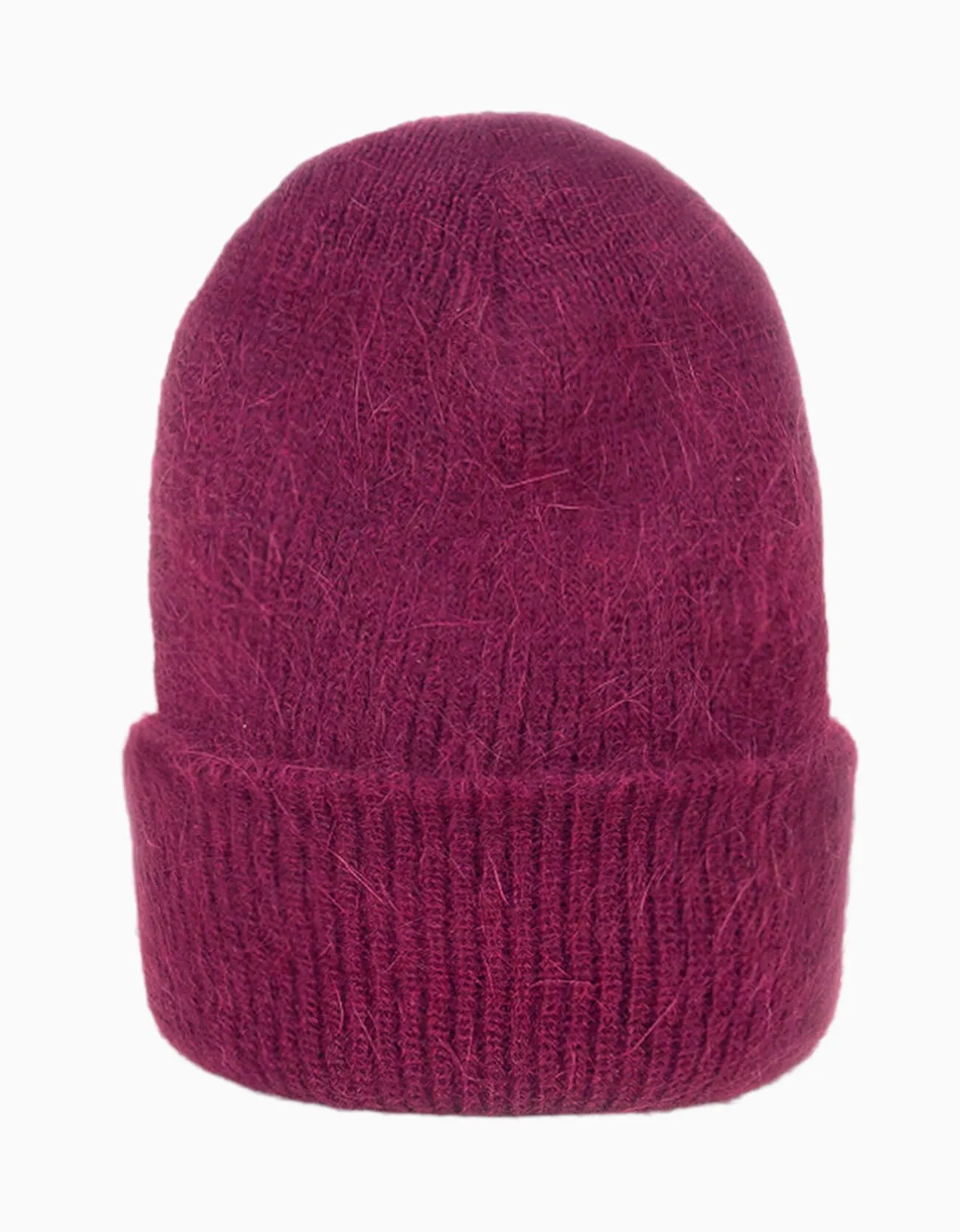 Angora Wool Beanie | Dark Red