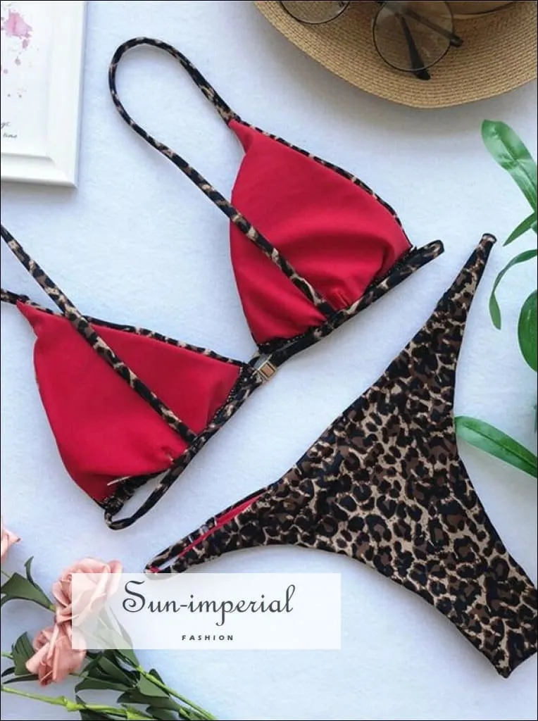 Animal Leopard Print Padded Bikini Women Bathing Suit Beach Swimwear