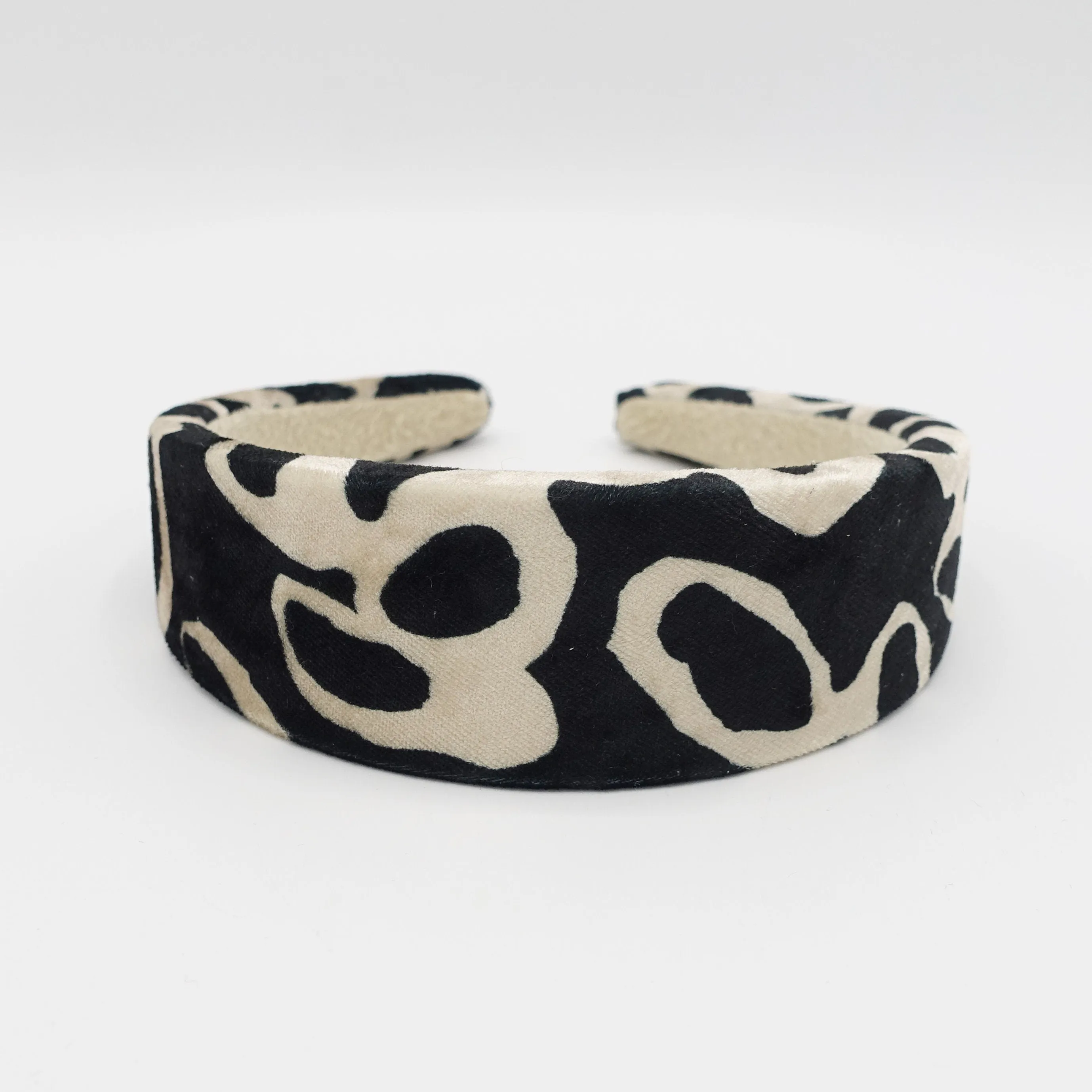 animal print velvet padded headband Autumn Winter hair accessory for women