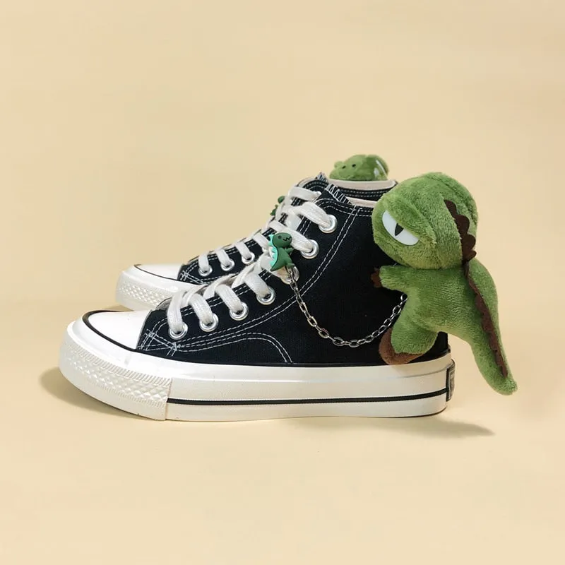 Anime Dinosaurs High Tops Canvas Shoes