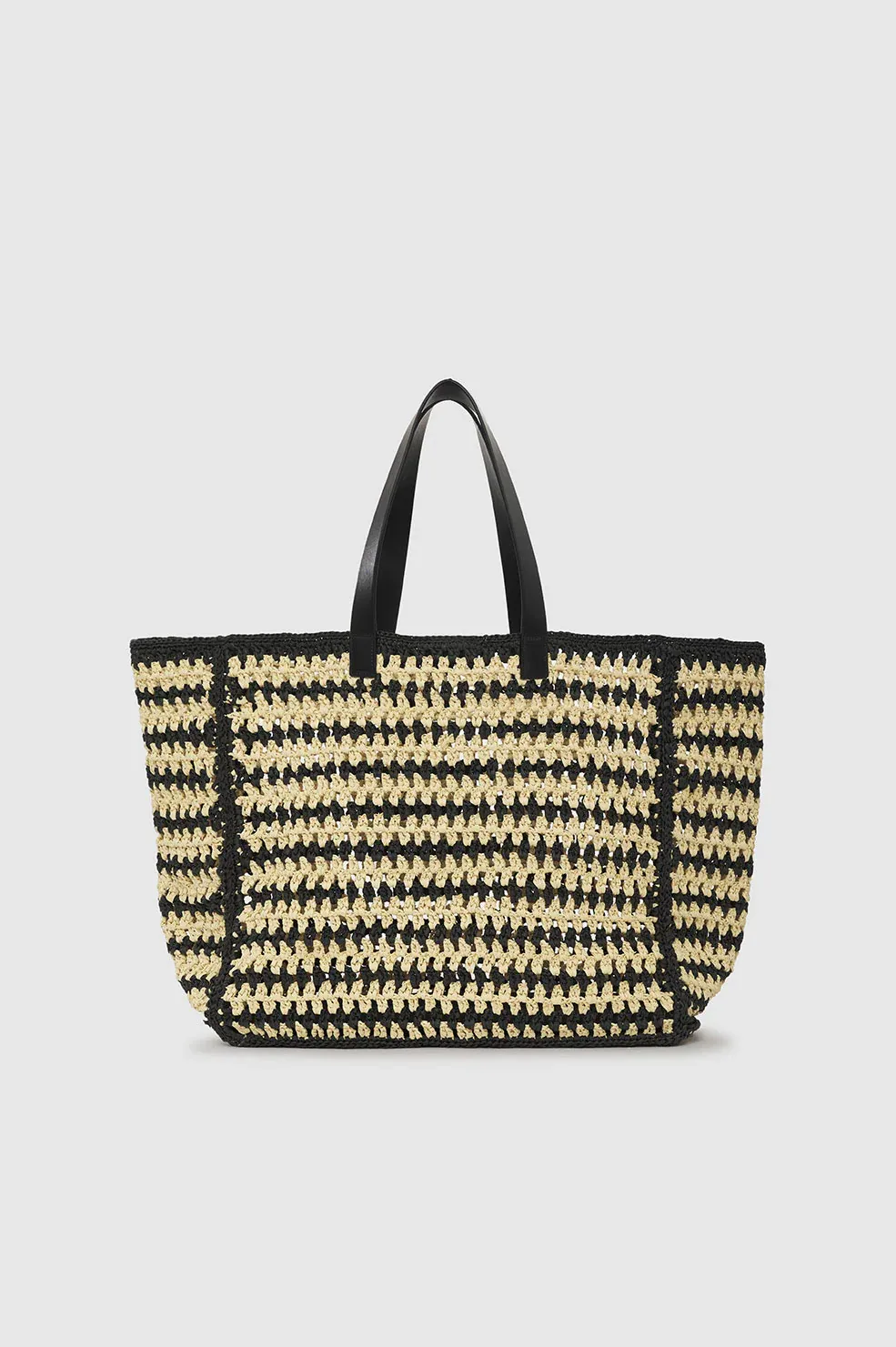 Anine Bing - Large Rio Tote Black and Natural Stripe