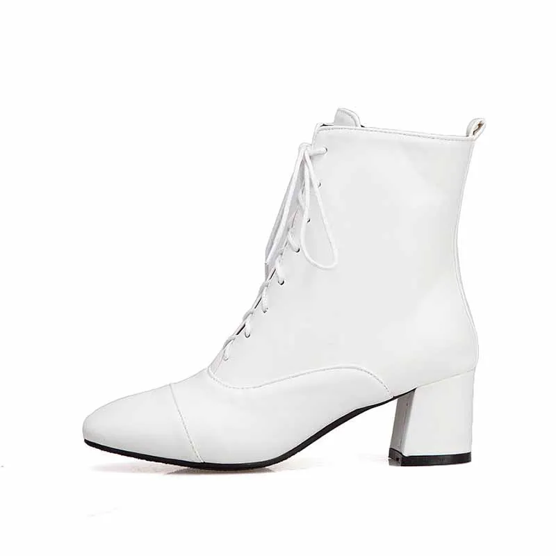 Ankle Boots Booties Low Heel Lace up Ankle Boots for Women