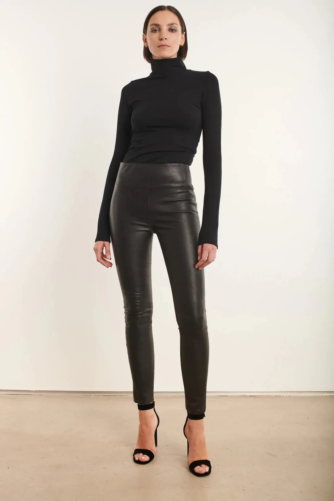 Ankle Leather Legging - Black