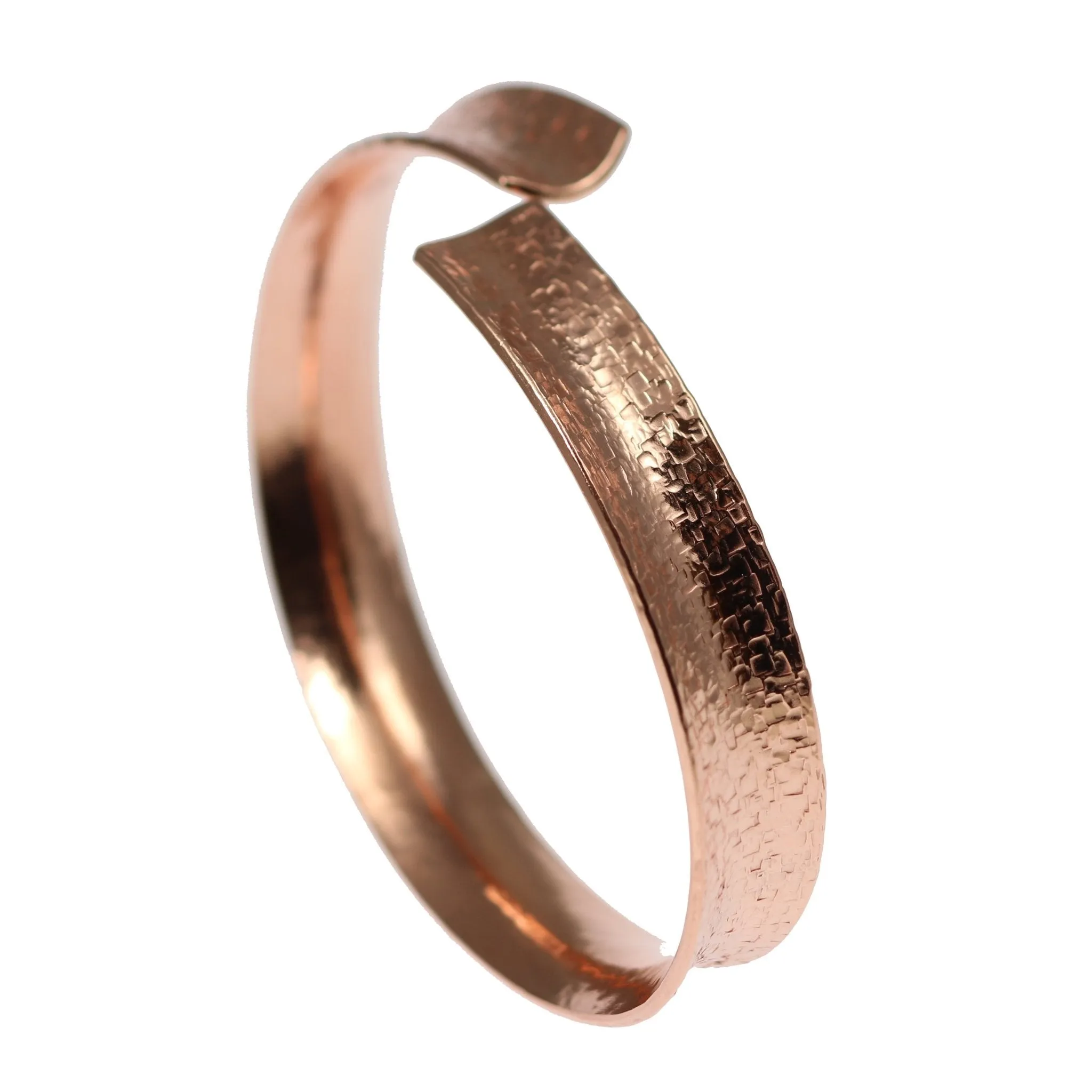 Anticlastic Texturized Copper Bangle Bracelet