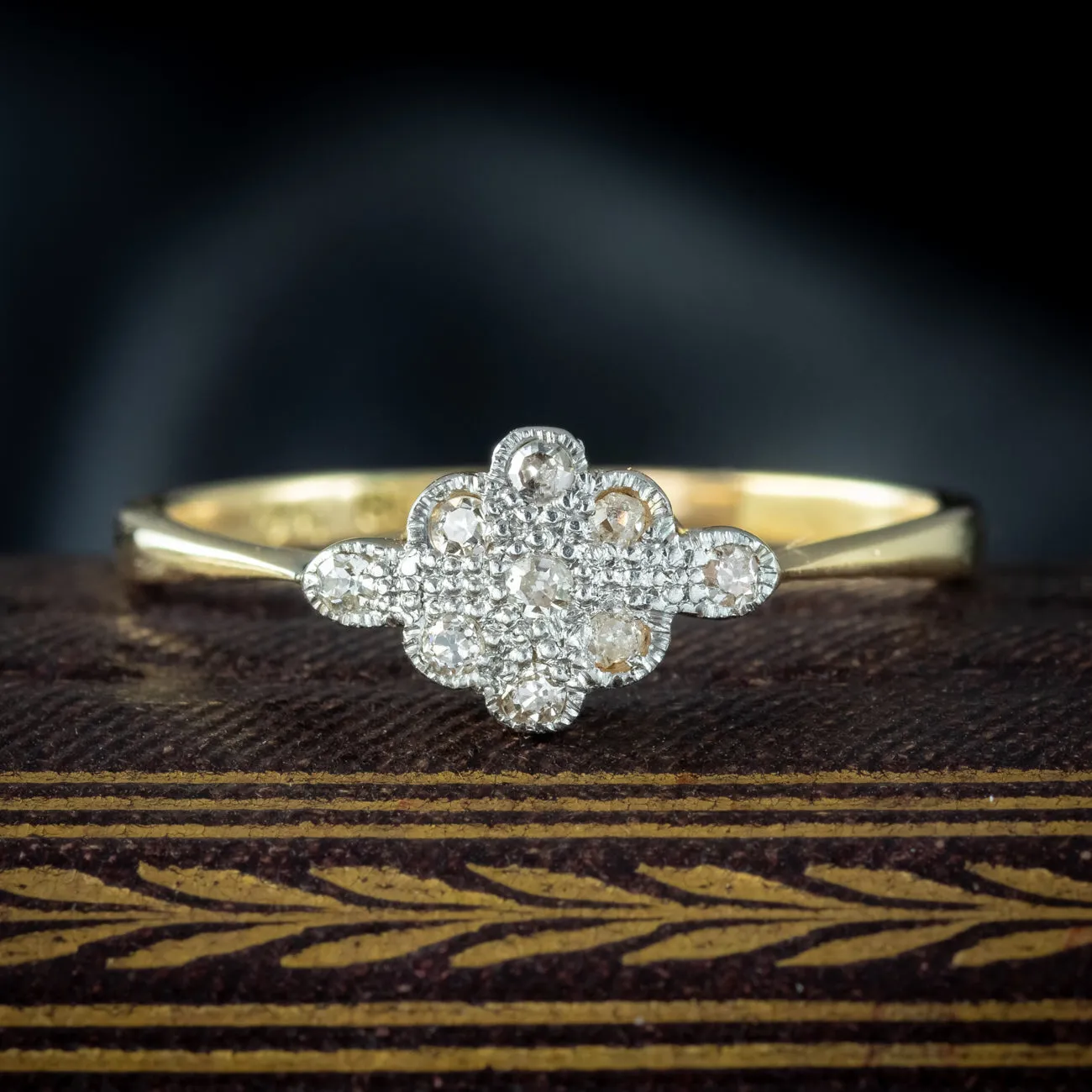 Antique Edwardian Diamond Daisy Cluster Ring