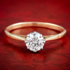 Antique Edwardian Diamond Solitaire Ring 0.85ct Diamond