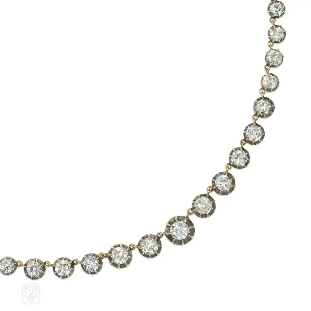 Antique style diamond rivière necklace