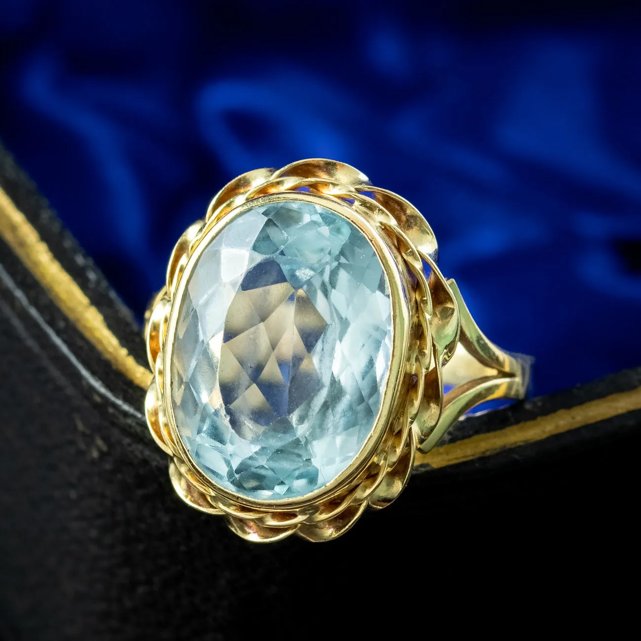 Antique Victorian Aquamarine Ring 5.75ct Aqua