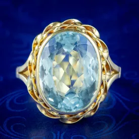 Antique Victorian Aquamarine Ring 5.75ct Aqua