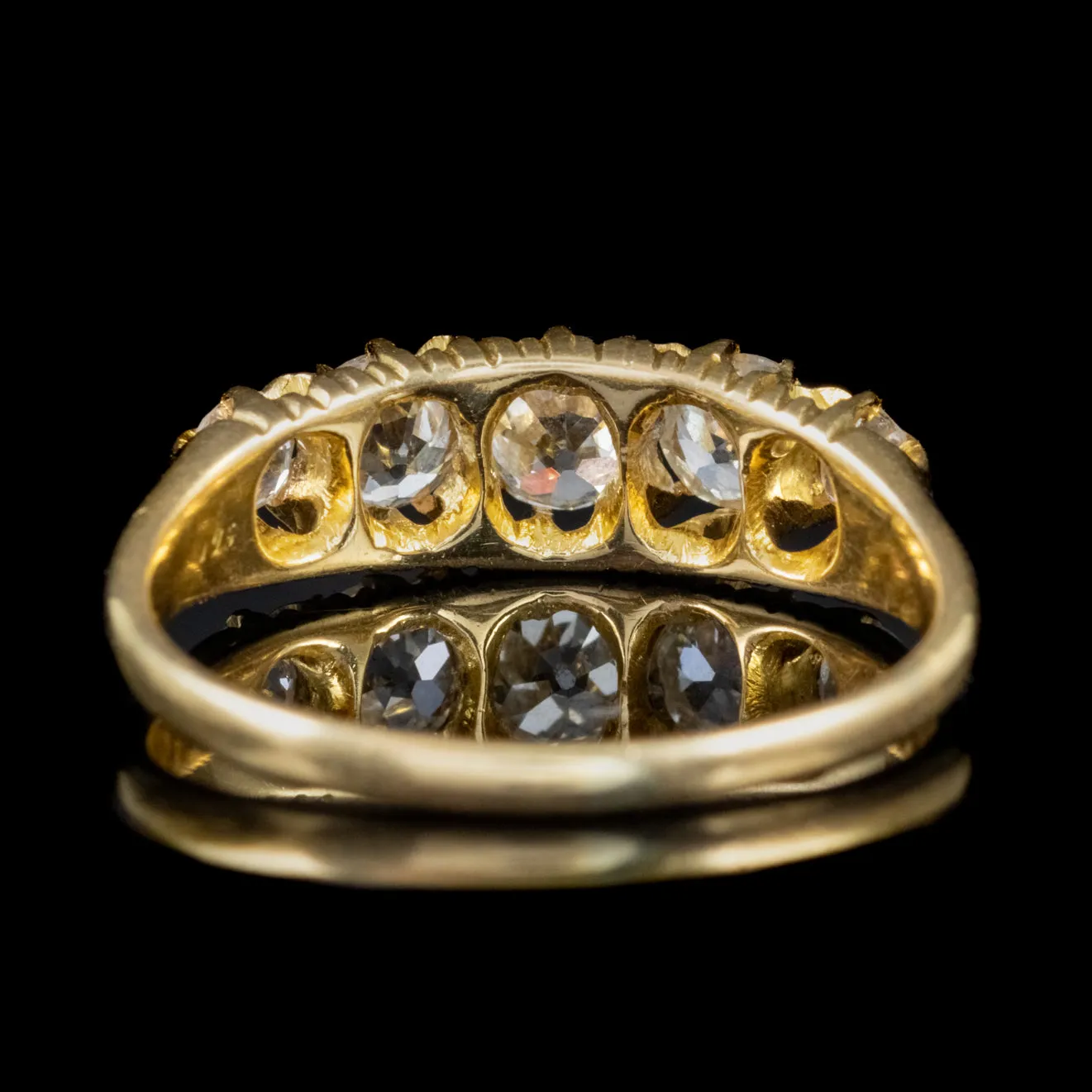 Antique Victorian Diamond Five Stone Ring 1.10Ct Of Diamond 18Ct Gold Dated 1892