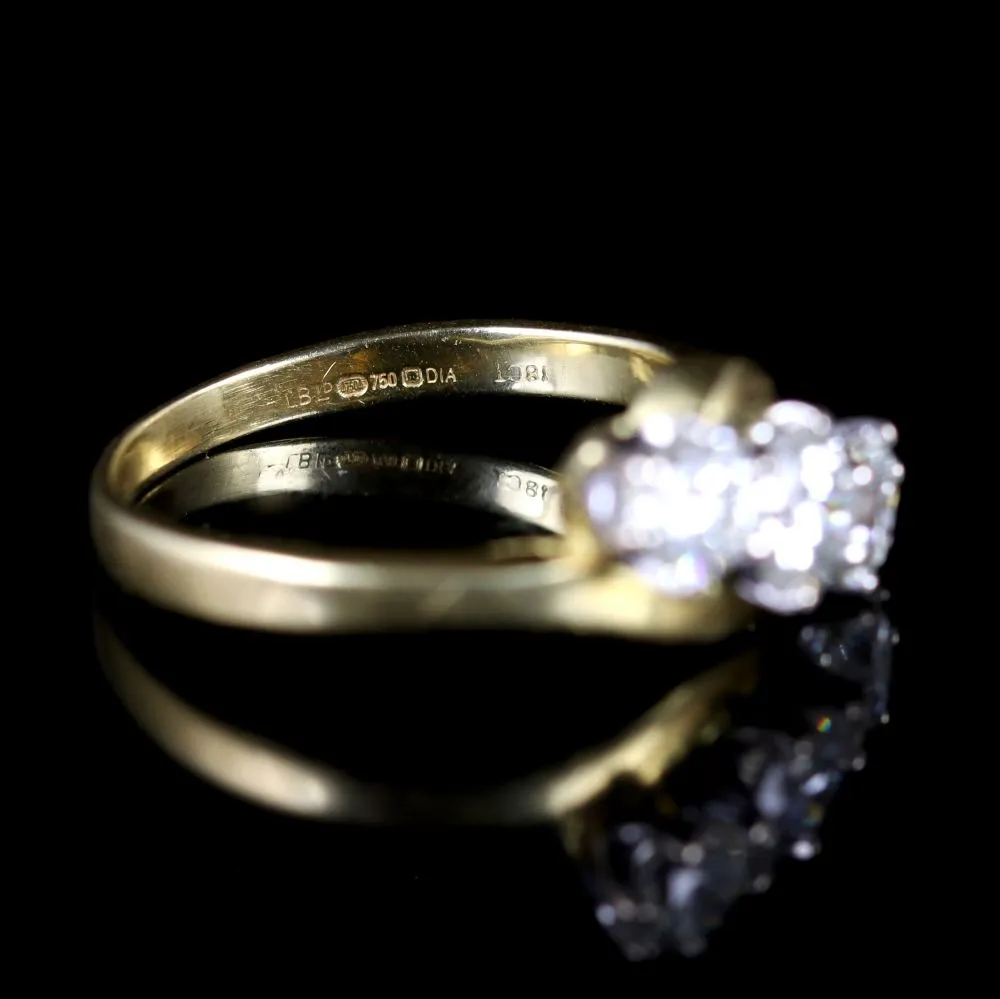 Antique Victorian Diamond Trilogy Twist Ring 18Ct Circa 1900