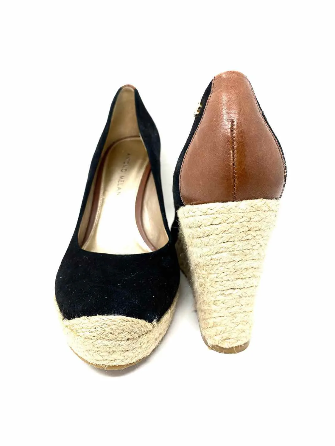 Antonio Melani Women's Black Espadrille Suede Size 7.5 Wedges