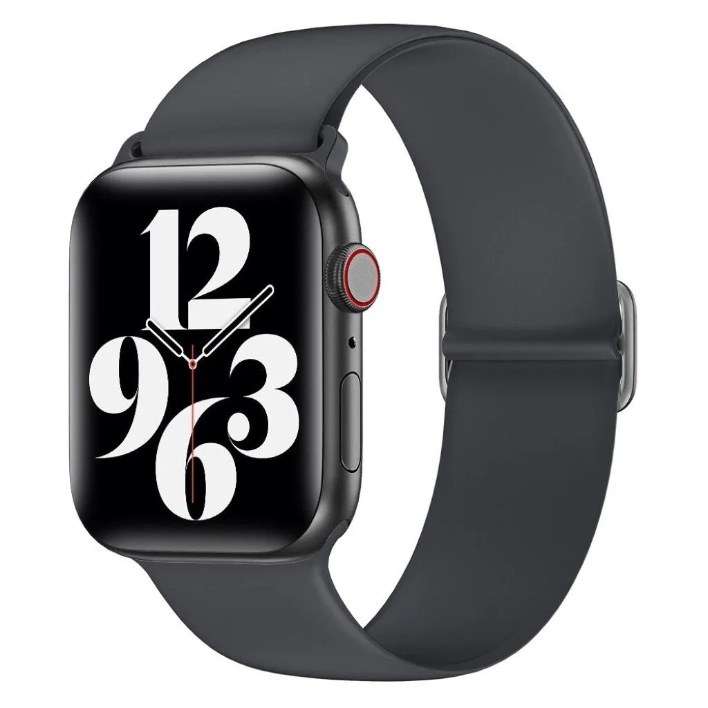 Apple Watch 44mm adjustable silicone watch strap - Dark Grey