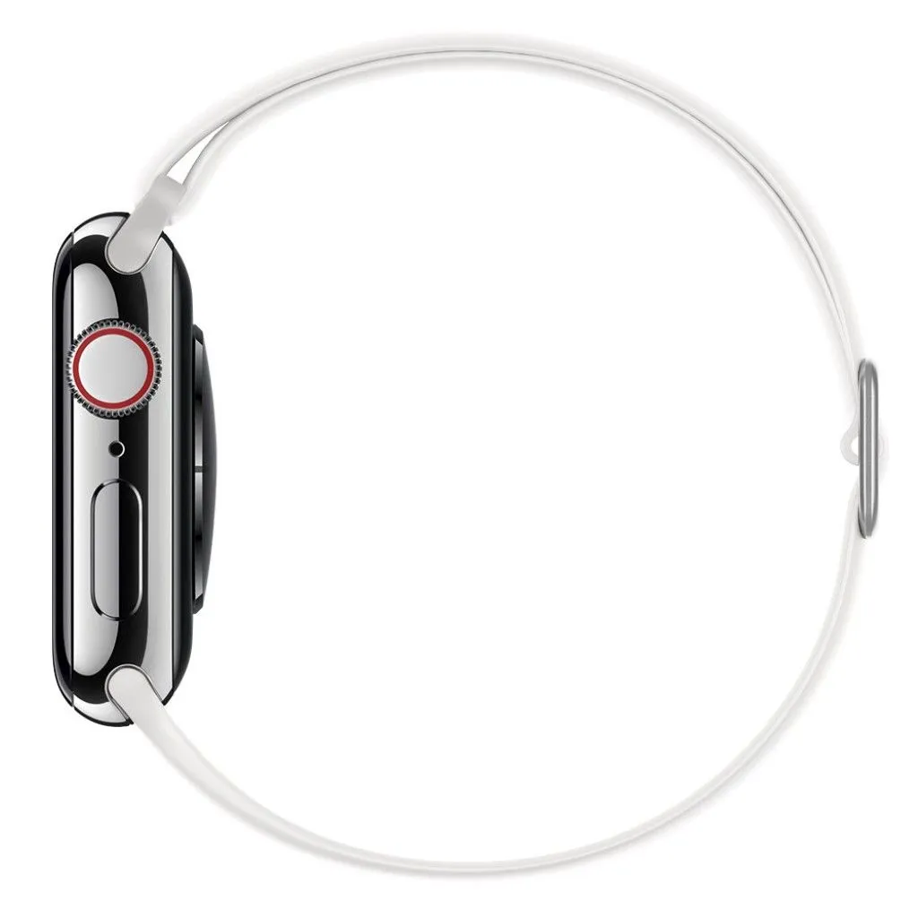 Apple Watch 44mm adjustable silicone watch strap - White