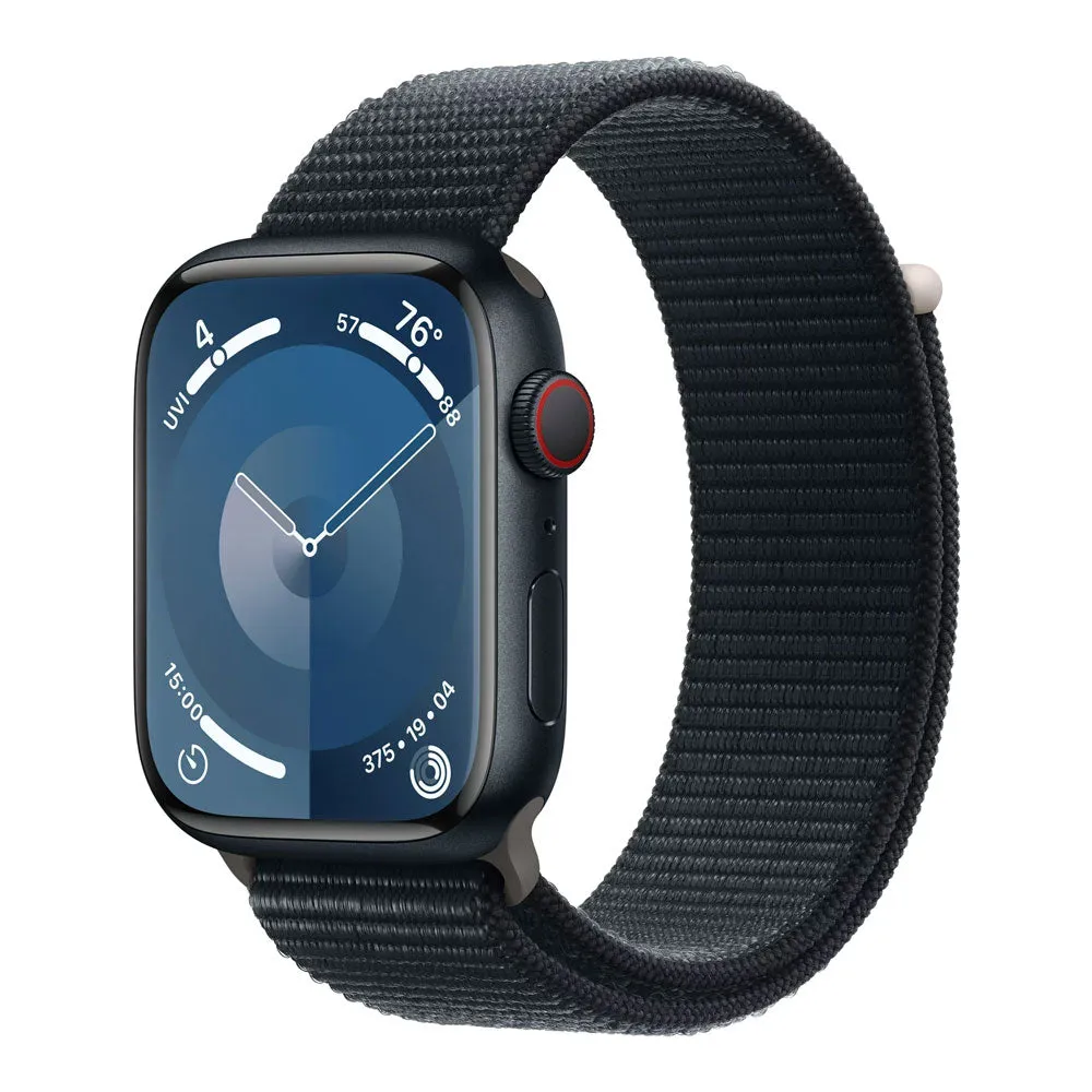 Apple Watch Series 9 (GPS   Cellular), 45mm, Midnight Aluminum Case/Midnight Sport Loop - Onesize