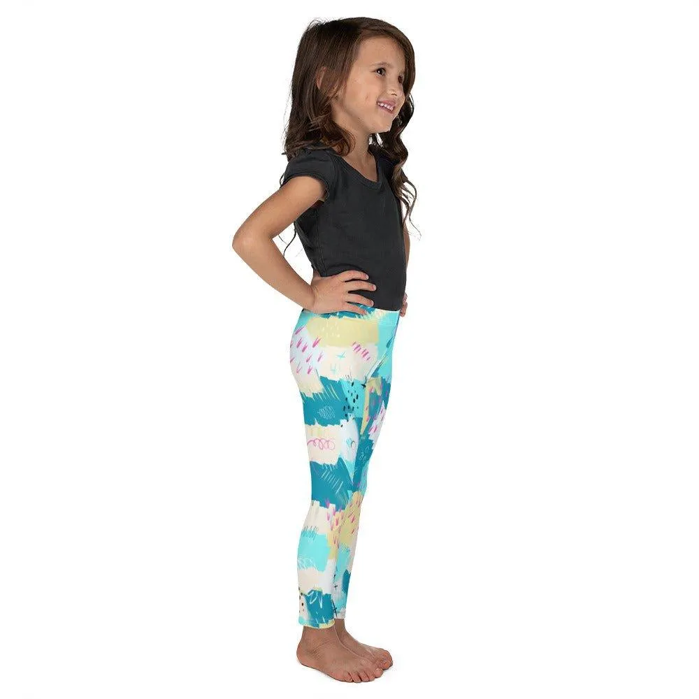 Aqua Abstract Kid's Leggings