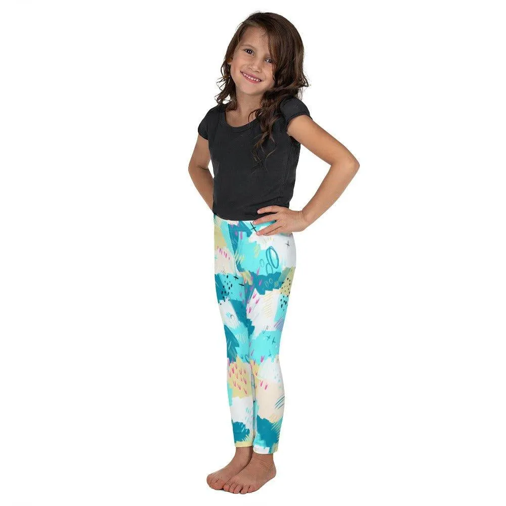 Aqua Abstract Kid's Leggings