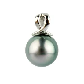 Aqua-Pink 9.8mm Tahitian Pearl Hau Pendant