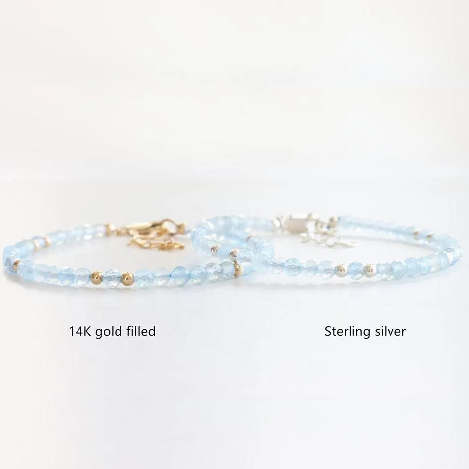 Aquamarine Dainty Bracelet