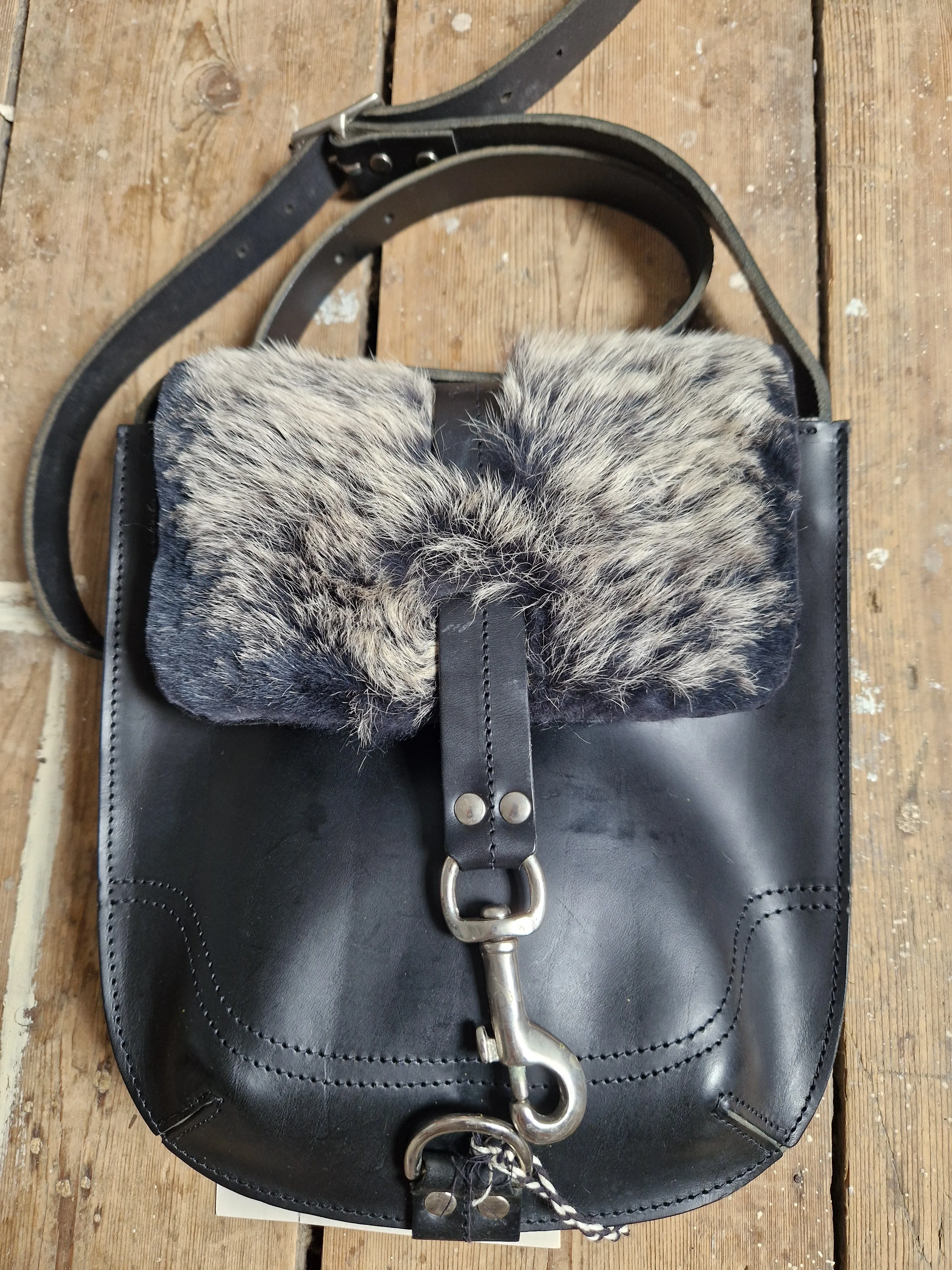 Archive Burton Bag in black with Toscana cow hair SAMPLE