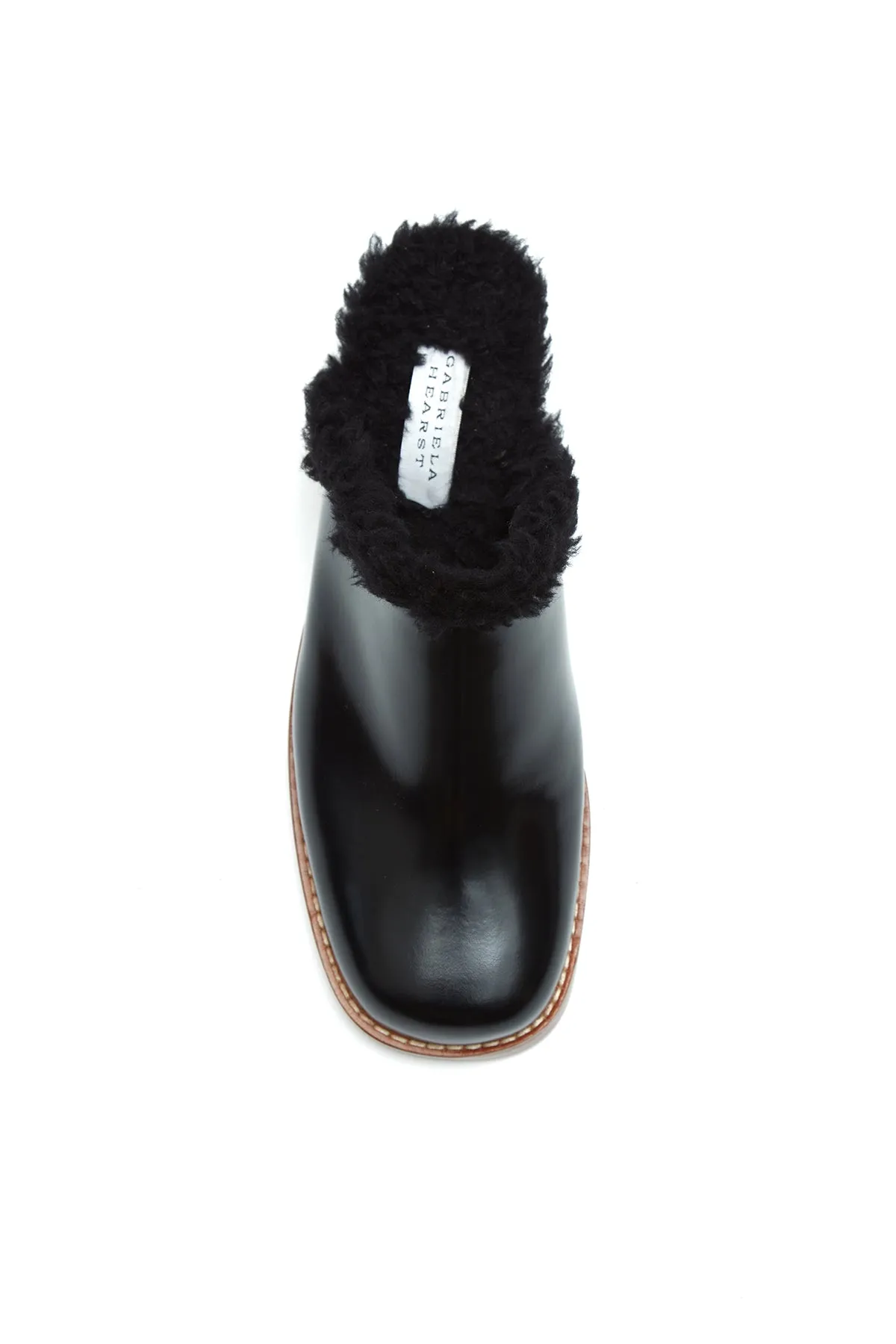 Armin Fur Mules in Black Leather