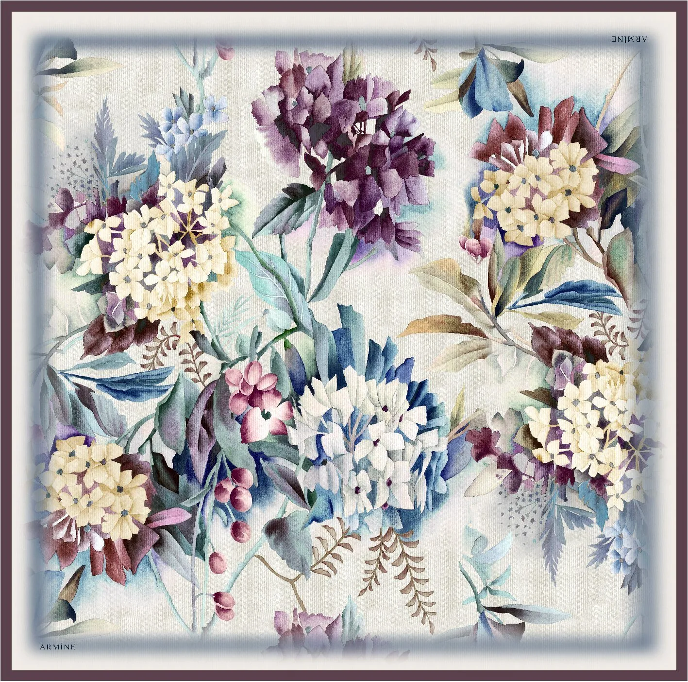 Armine Victoria Classy Floral Silk Scarf No.80