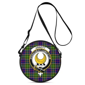 Arnott Tartan Round Satchel Bags with Family Crest