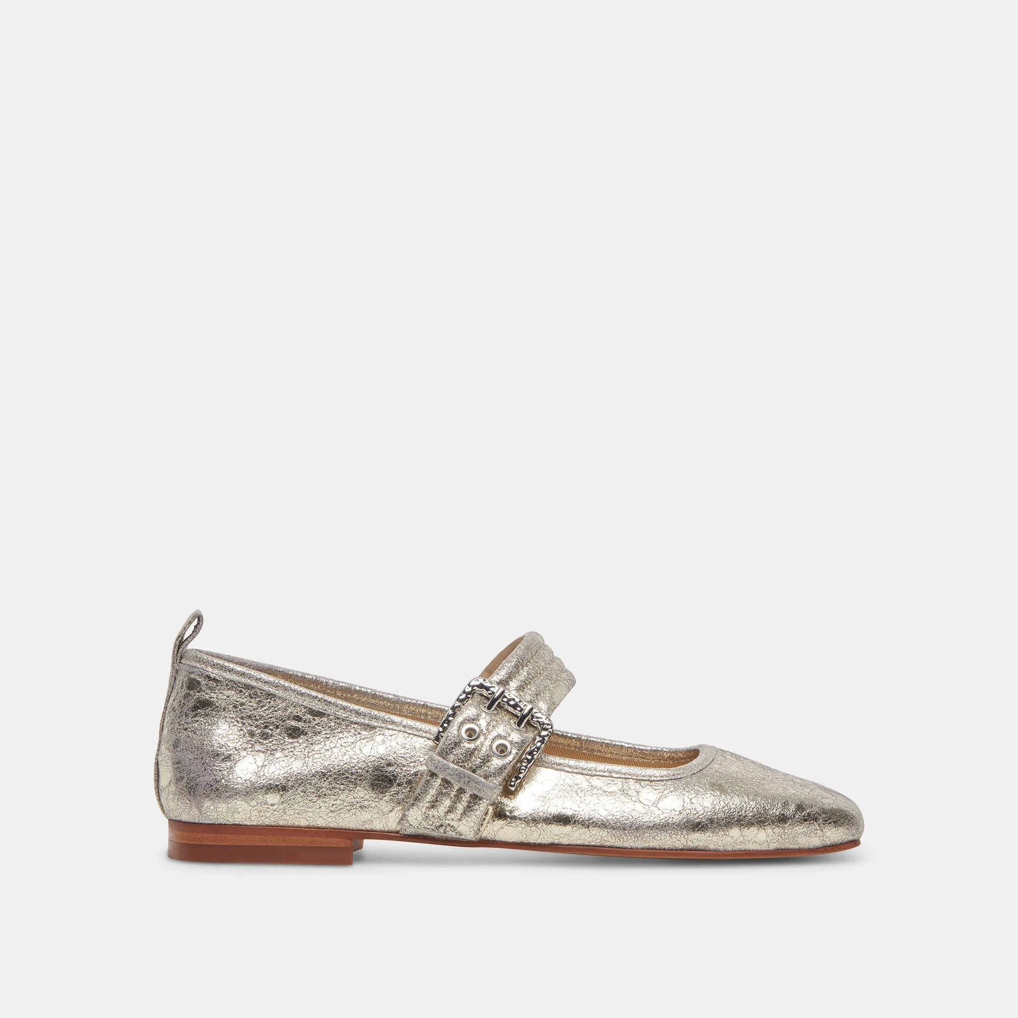 ARORA BALLET FLATS PLATINUM DISTRESSED LEATHER