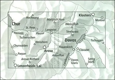 Arosa-Davos Walking Map 3309T