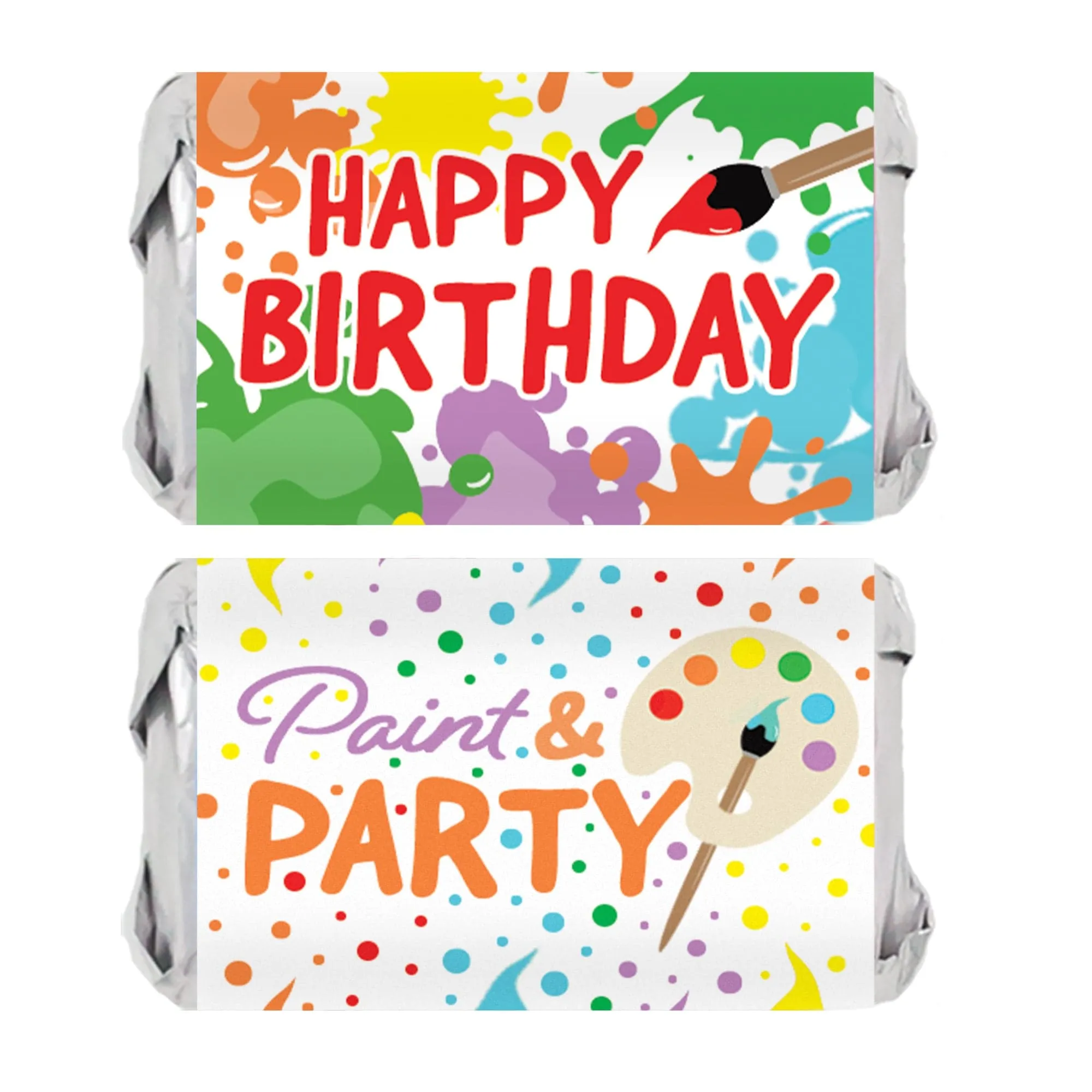 Art & Painting: Kid's Birthday - Hershey's Miniatures Candy Bar Wrappers Stickers - 45 Stickers