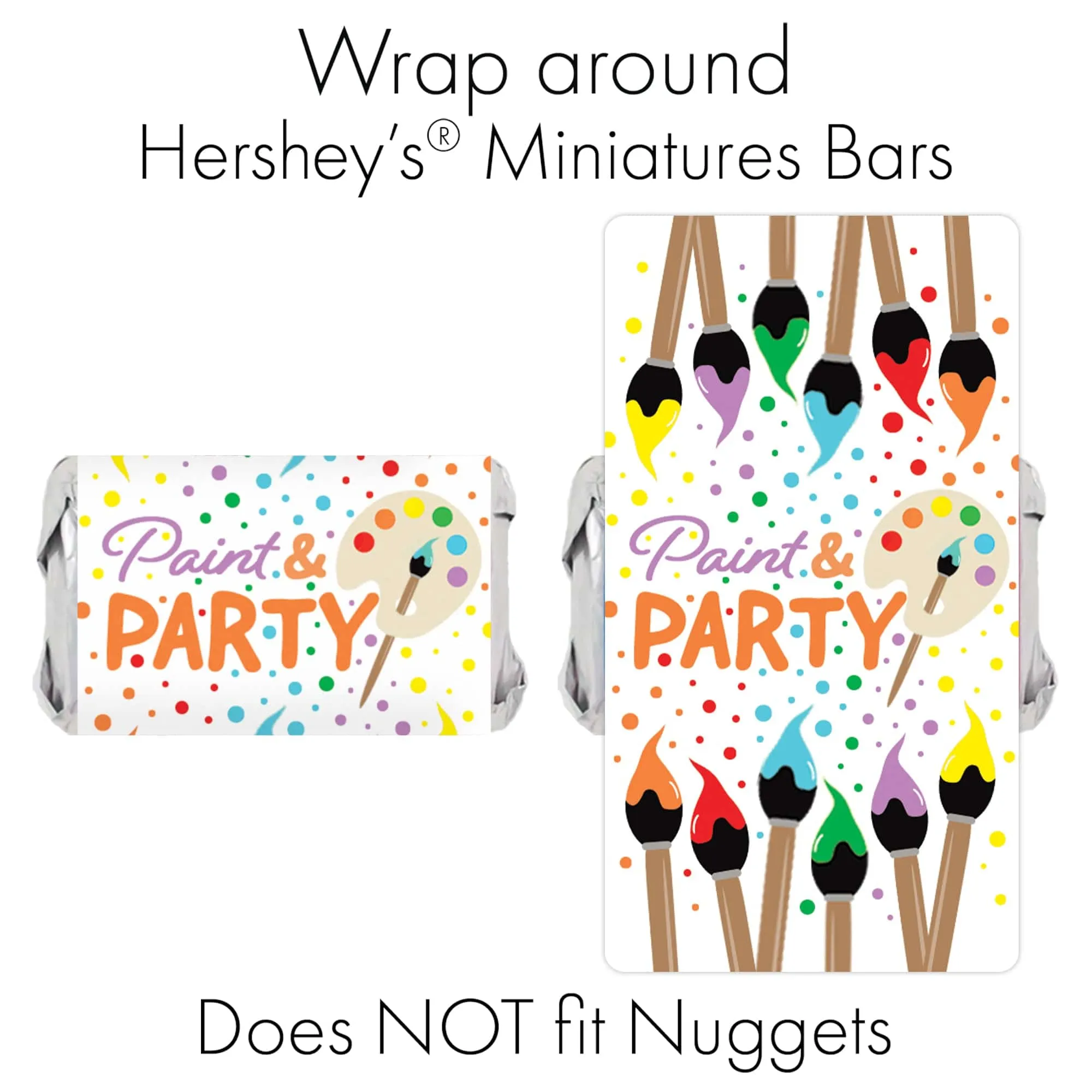 Art & Painting: Kid's Birthday - Hershey's Miniatures Candy Bar Wrappers Stickers - 45 Stickers