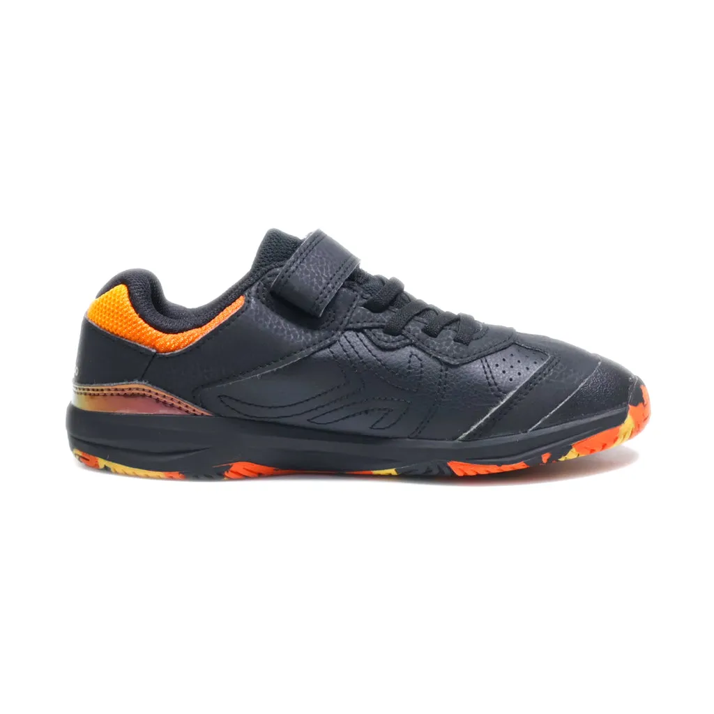 Artengo Durable Rip-Tab Sport Shoes Leather Black Colour For Kids