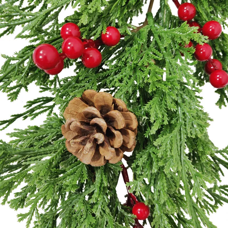 Artificial Christmas Pine Cones Garland for Door Frame